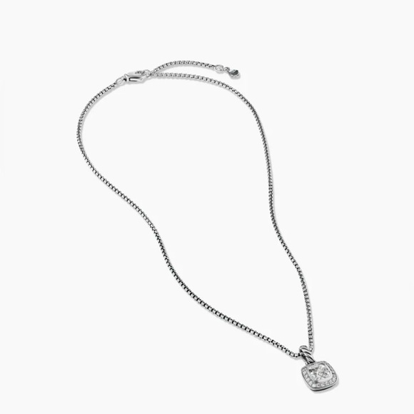 Authentic David Yurman Petite Albion White Topaz Diamond Sterling Necklace 🤍🩶🌻 - Picture 6 of 14